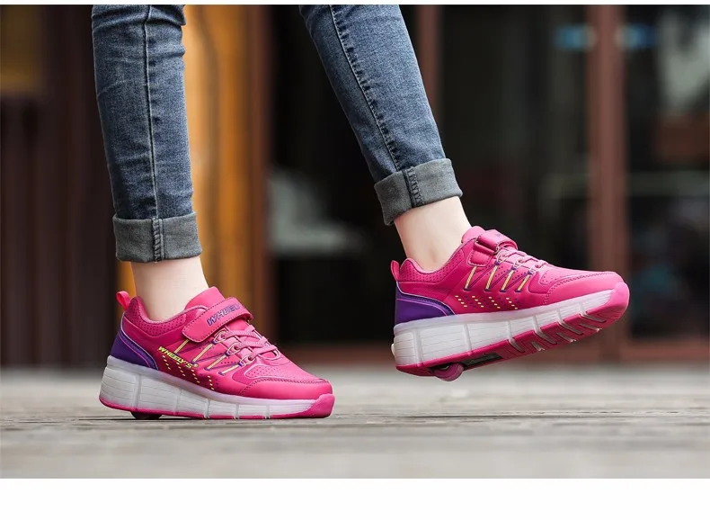 High Quality Kids LED Glowing Sneakers With Wheels Boys Light Up Shoes Girls Roller Skates tenis de rodinha17