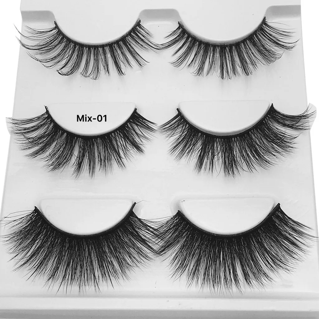 

3D Bulk Layer False Eyelashes 3 Pairs Of Mixed Lower Outfit Pure Manual Natural False Eyelashes Permanente De Pesta As Pestanas