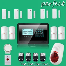 433MHZ GSM / SMS Quad-band Touch Alarm System , Touch Keypad GSM Phone SMS Wireless Home Security DHL