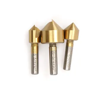 

1/4'' Shank Woodworking Titanium Coated Countersink Drill Bit Set Counter Sink Chamfering Tool ,82 degree , SAE size