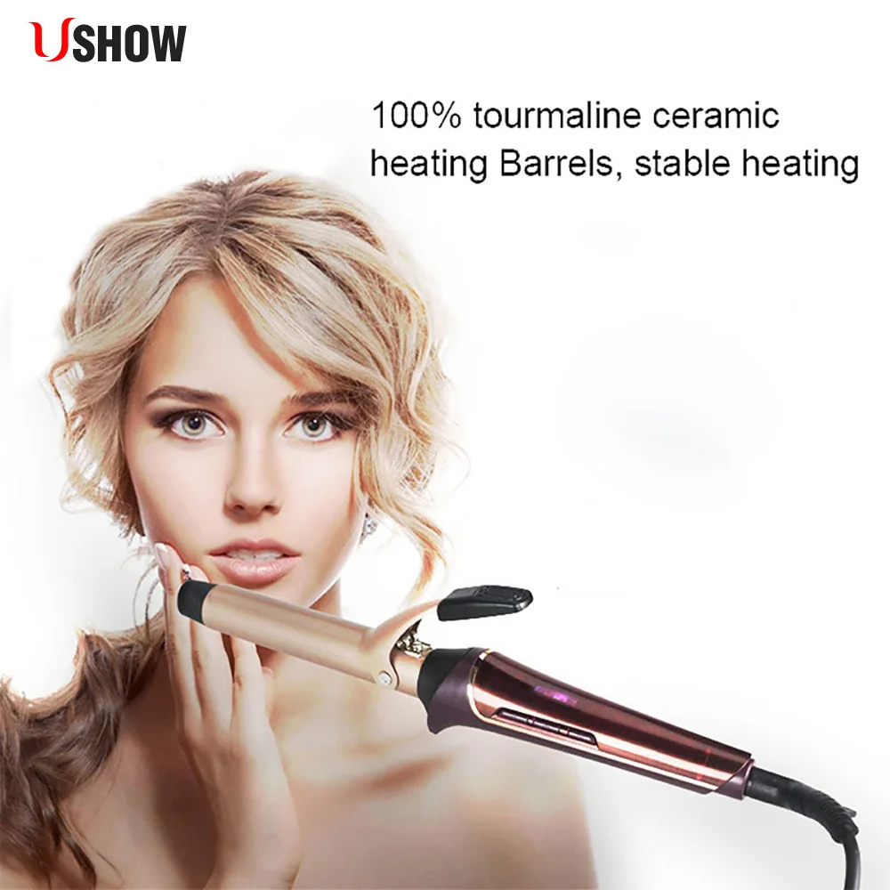 New Arrival 25MM Cone Barrel Professional Nano Titanium Hair Curler With LCD Dispay Rotating Curling Iron Wand Give Free Gift New Arrival 25MM Cone Barrel Professional Nano Titanium Hair Curler With LCD Dispay Rotating Curling Iron Wand Give Free Gift