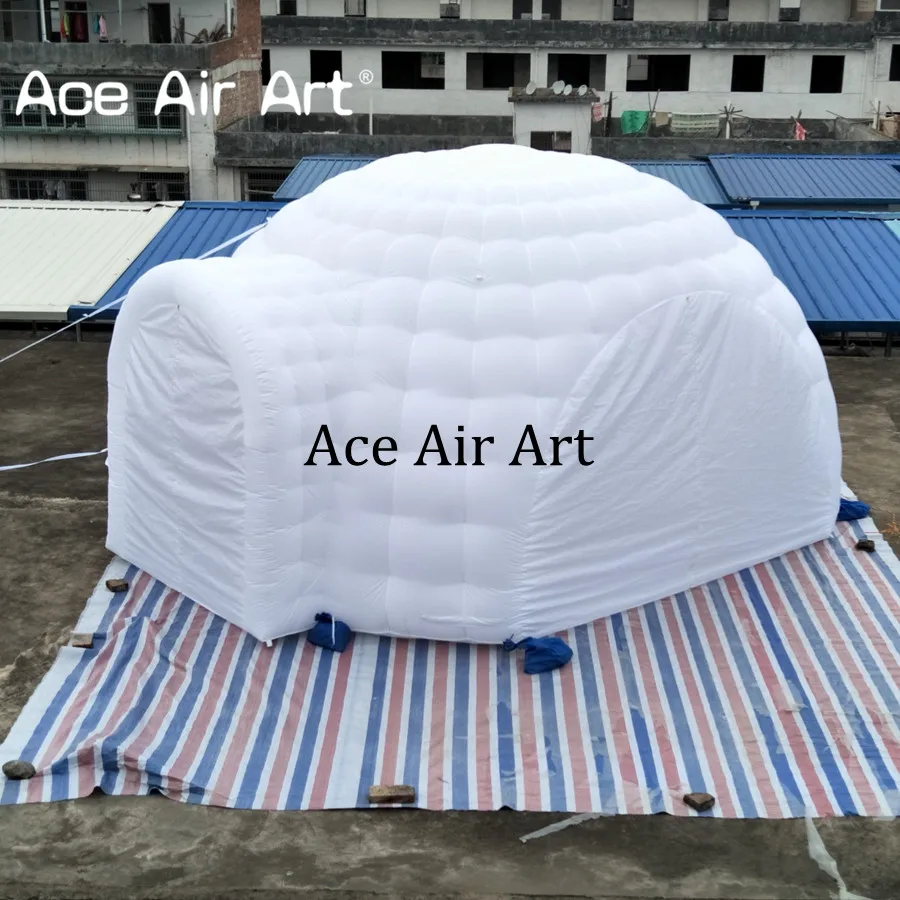 

5m diameter inflatable igloo,party dome rooftop tent with zipper doors and led RGB lighting for France