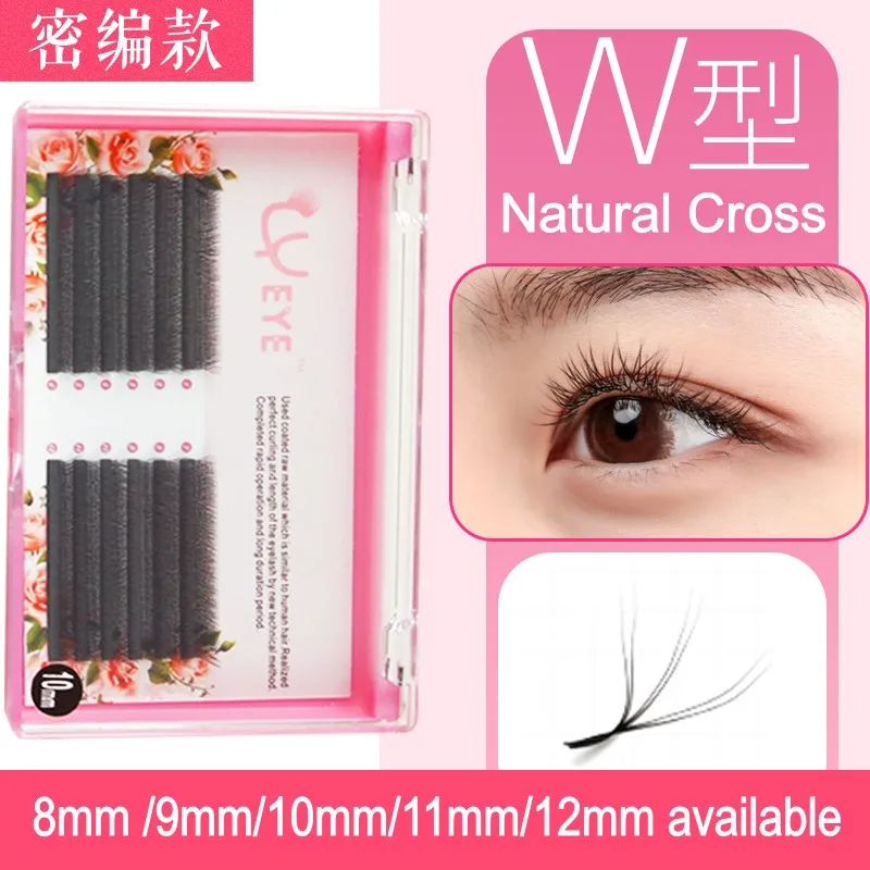 

W shape eyelash extension three lash tips mink eyelash net crossed individual volume eyelash