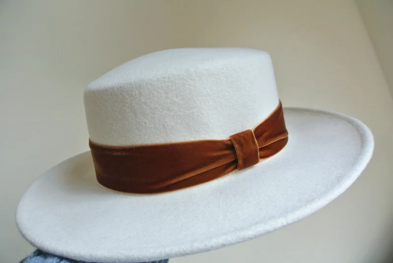 01812-panshi хорошее качество шерсть Белая лента для отдыха Шляпа Fedora для мужчин и женщин Панама шляпа