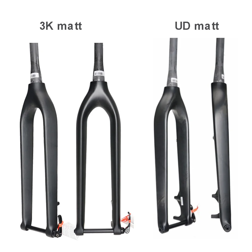 

full Carbon Fiber Bicycle Fork MTB 29ER Moutain Bicycle Fork UD and 3k Matte Conical Through Shaft 15mm Bicycle Disc Brake
