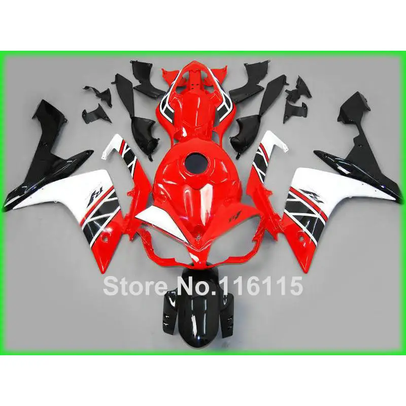 

Injection molding fairing kit fit for YAMAHA YZF R1 2007 2008 YZF-R1 07 08 red white black custom fairings set OX76