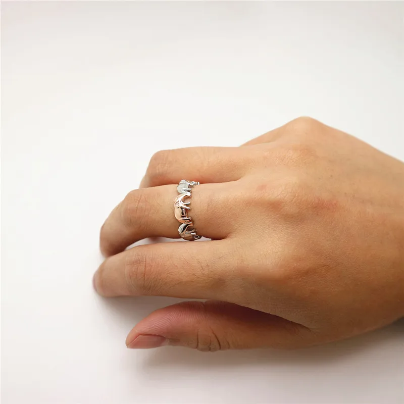 ROMAD, милое антиаллергенное кольцо со слоном, нержавеющая сталь, золото, серебро, цвет, милые животные, для женщин, Размер 10, кольца anello uomo R4
