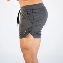 Мужская для спортзала тренировочные шорты для мужчин Спортивная повседневная одежда фитнес тренировка Беговая сетка быстросохнущие Компрессионные Шорты Легкая атлетика