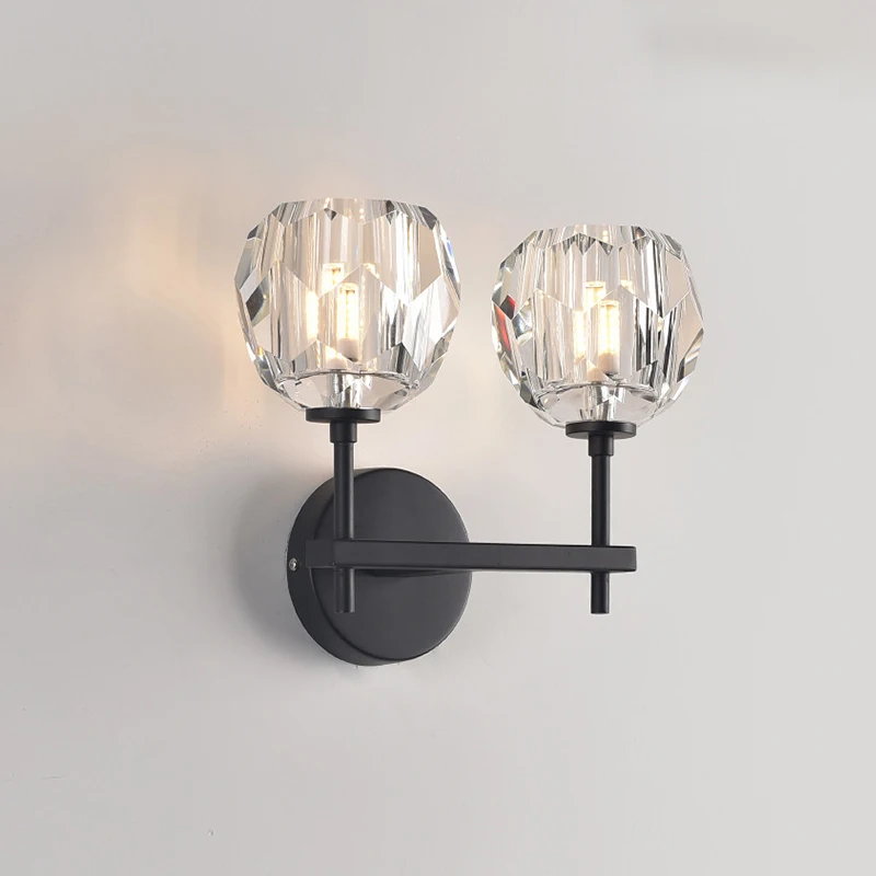 

Contemporary indoor lighting small crystal black wall lamp