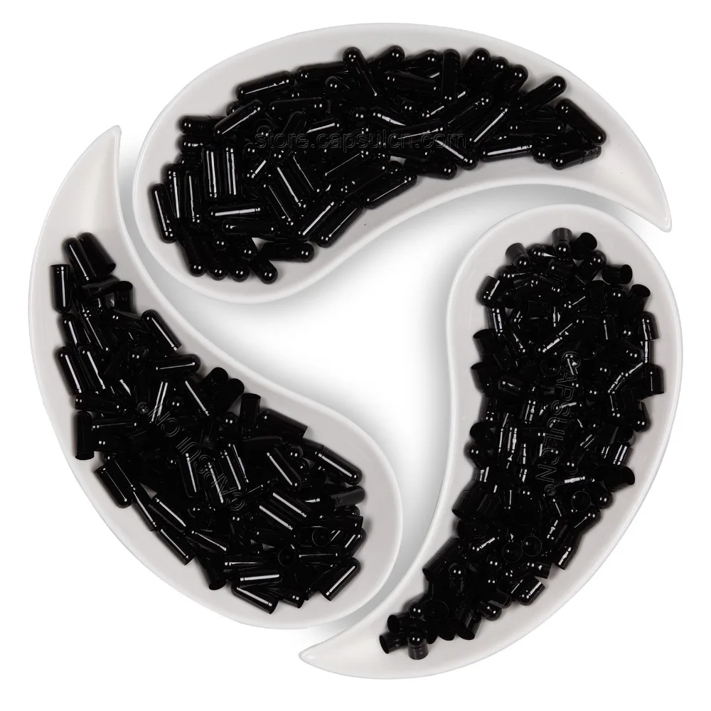 !!! Joined Empty Gelatin Size 0 5000 Pieces / Carton Black Colored Capsules For Capsule Filler Machines