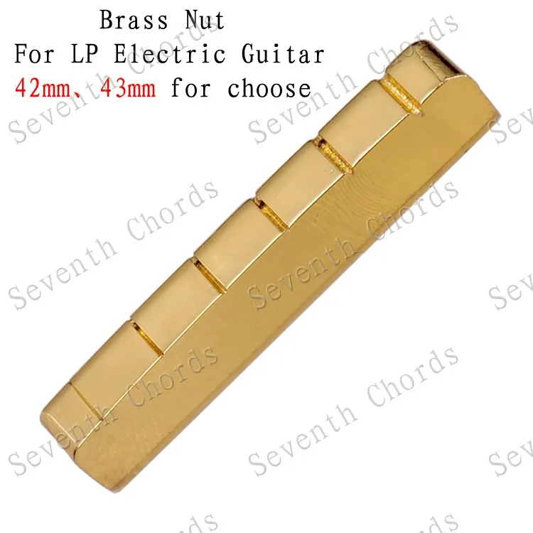 6 String Slotted Brass Nut for LP Electric Guitar . Size 43 x 6 x 8 7