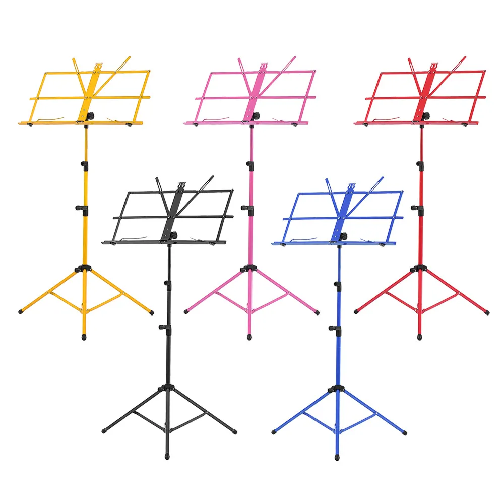 Складная музыкальная листовая подставка для штатива металлическая Музыкальная подставка держатель с водонепроницаемой сумкой для переноски 5 цветов Запчасти и аксессуары для гитары