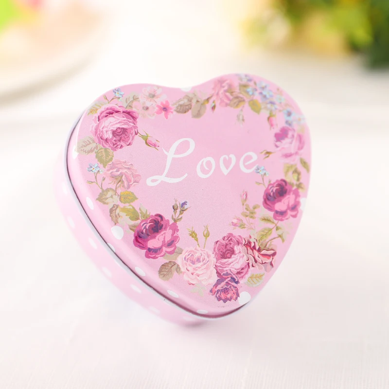 

Heart Shape Tin Box Candy Storage Jar For Wedding Decoration Romantic Candy Storage Box 6 pcs/lot Cookie Container Mini Tin Case