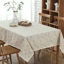 Пасторальная ретугловая обеденная скатерть с маленьким цветком с кружевным льняным хлопковым пылезащитным покрытием для стола Свадебные украшения кофейного стола