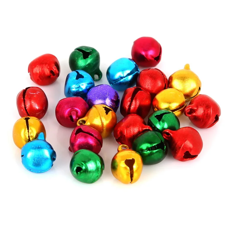 50-300PCS Handmade Crafts Xmas New Year Ornament Gift Mix Colors Loose  Beads Small Jingle Bells Christmas Decoration Accessories