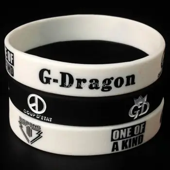 

100pcs G-Dragon wristband silicone bracelets rubber cuff wrist bands bangle free shipping by ePacket