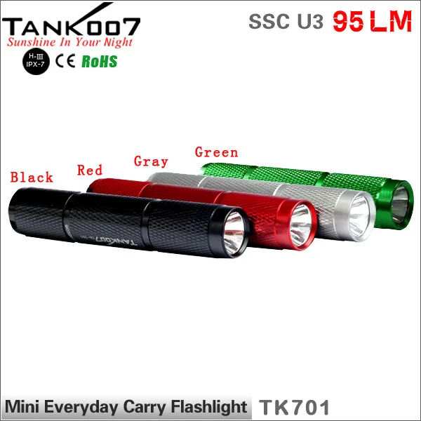 PC Tank007 TK701 CREE SSC светодиодный 1 Режим 90 лм водонепроницаемый ручной Мини походный фонарь 1* AAA/1*10440 батарея фонарик