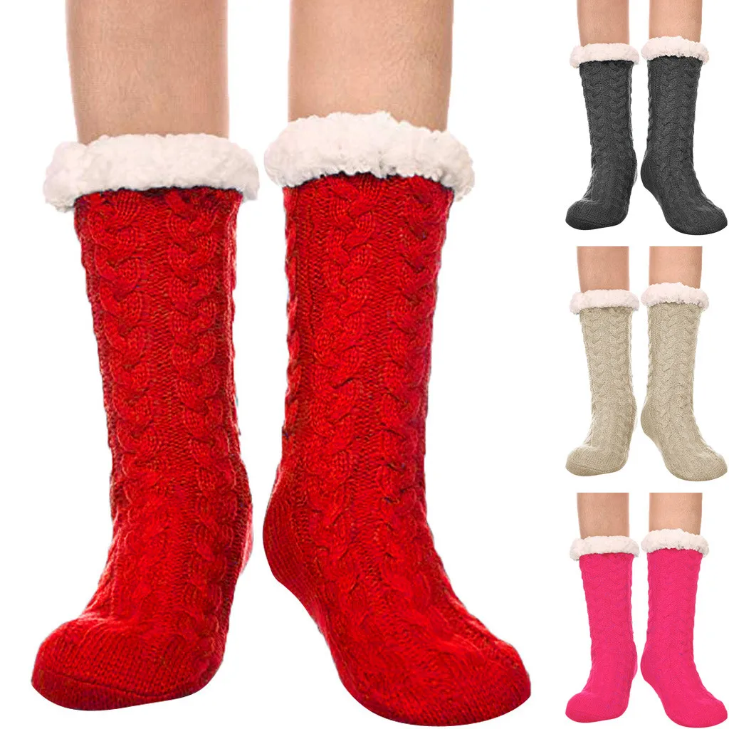 JAYCOSIN 1 пара, хит, высокое качество, женские зимние супер мягкие, теплые, уютные, пушистые, с флисовой подкладкой, рождественский подарок, с захватом, носки для женщин, Новинка