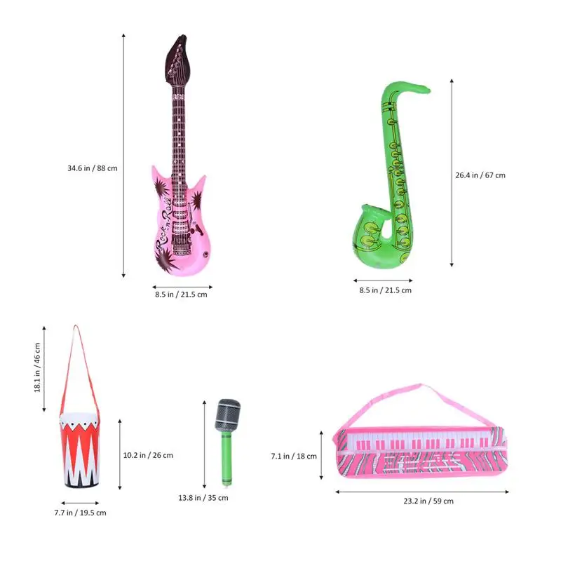 20 штук надувные инструменты игрушечная гитара электронные пианино, саксофон барабан микрофон музыкальный игрушка для детей
