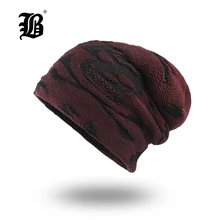 [FLB] Bone Мужская зимняя шапка вязаные хлопковые шапки-бини мужские хип-хоп capTurban вязаные шапки Балаклава шапки для wo мужчин gorros F18004