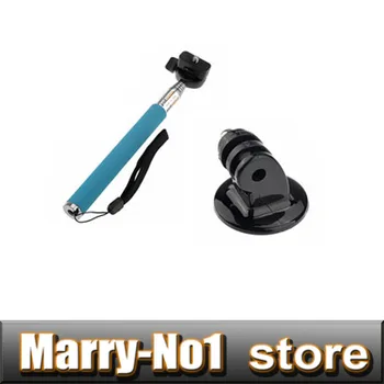 

Blue Gopr Camera cellphone Telescoping Extendable Pole Handheld Monopod with Tripod Mount adapter for Gopro Hero2/3