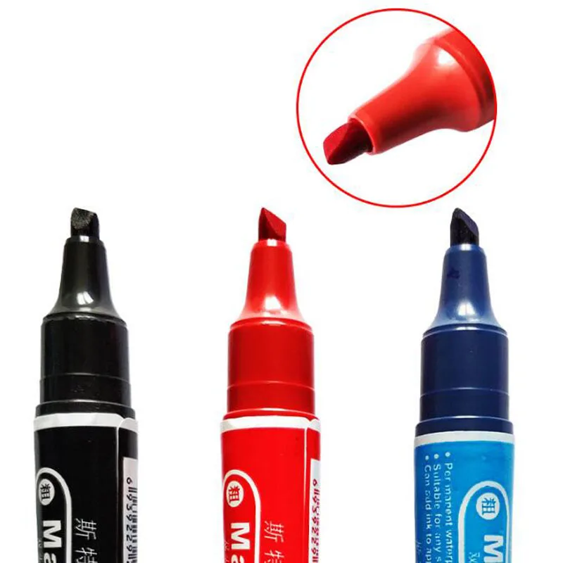 

Bulk Logistics Courier Black/Blue/Red Colour Double Head Round Oblique Head Permanent Marker Can Add Ink Individual Package A8