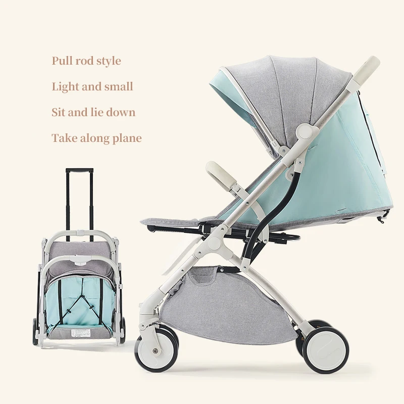  High landscape baby stroller light umbrella travel pram can sit and lying trolley folding portable 