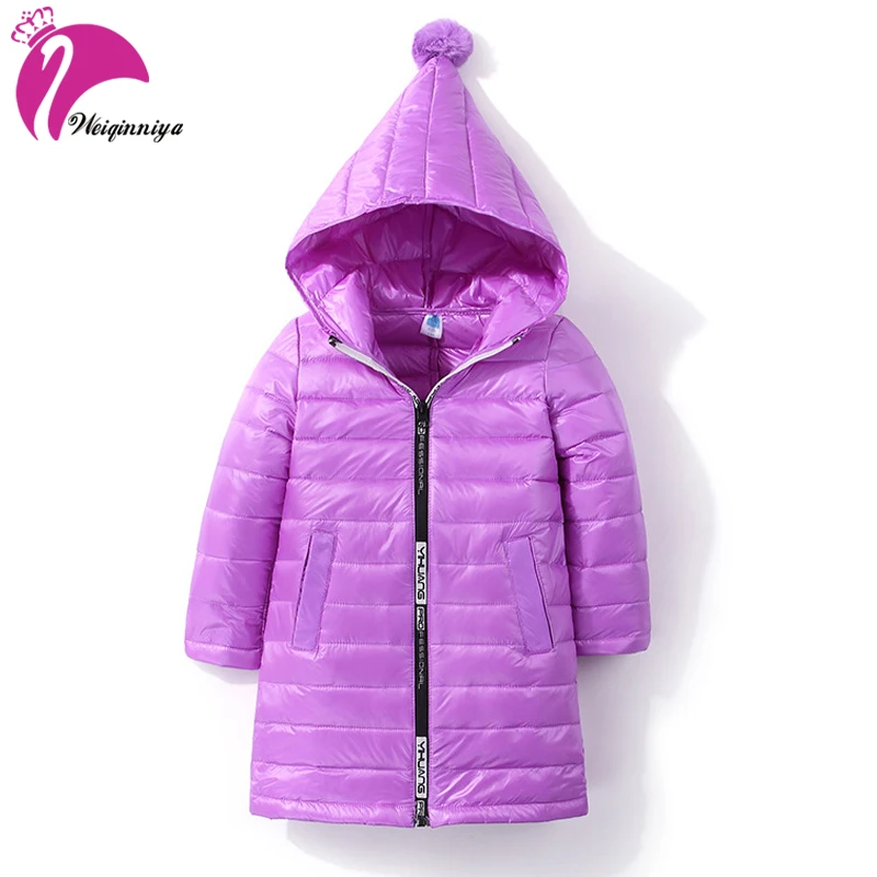 

weiqinniya Girls Down Parkas Jacket Winter 2018 Kids Down Long Jackets For Girls Fashion Children Down Hooded Thick Jackets Boys