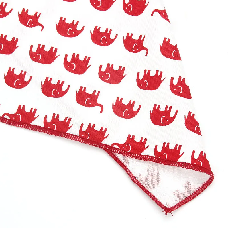 Men Cotton Animals Handkerchief Fish Bear Print Pocket Square Chest Towel Suit Hankies 25*25cm