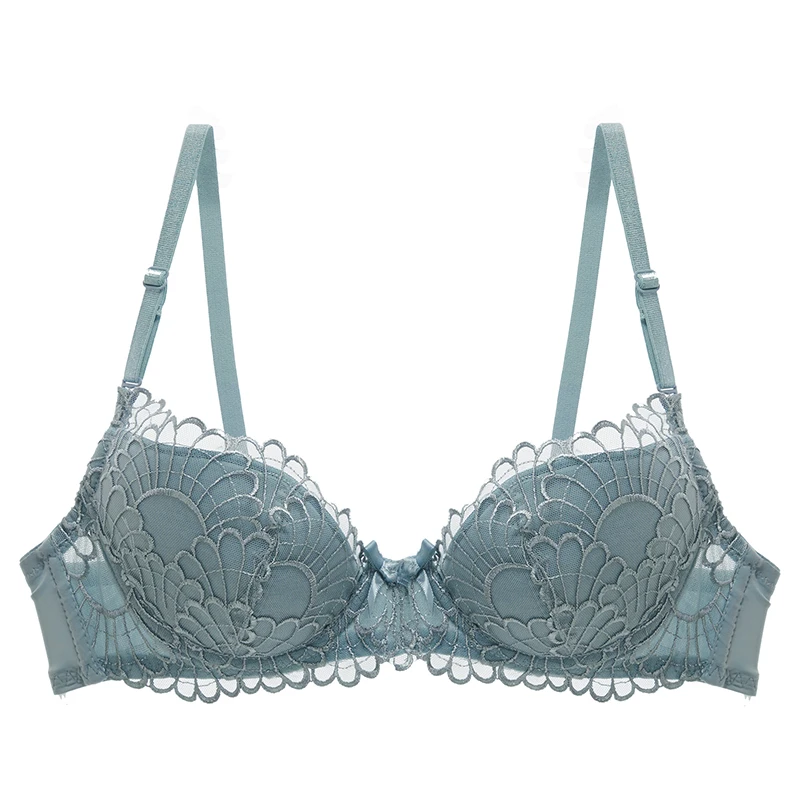 

Thin bra lace embroidery sexy underwear small breasts gather bra thin to 0.5cm