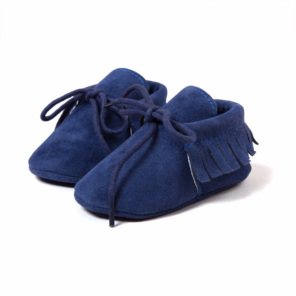 Разноцветная детская обувь для малышей на шнуровке с матовой кисточкой с мягкой подошвой для малышей 0-18 м