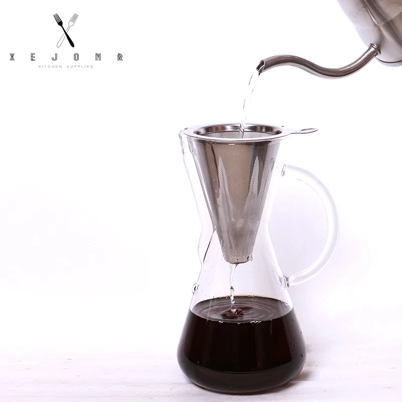  XEJONR Coffee Filter Heat-resistant Glass Stainless Steel Filter Coffeeware Kitchen Supplies Espres - 32910685575
