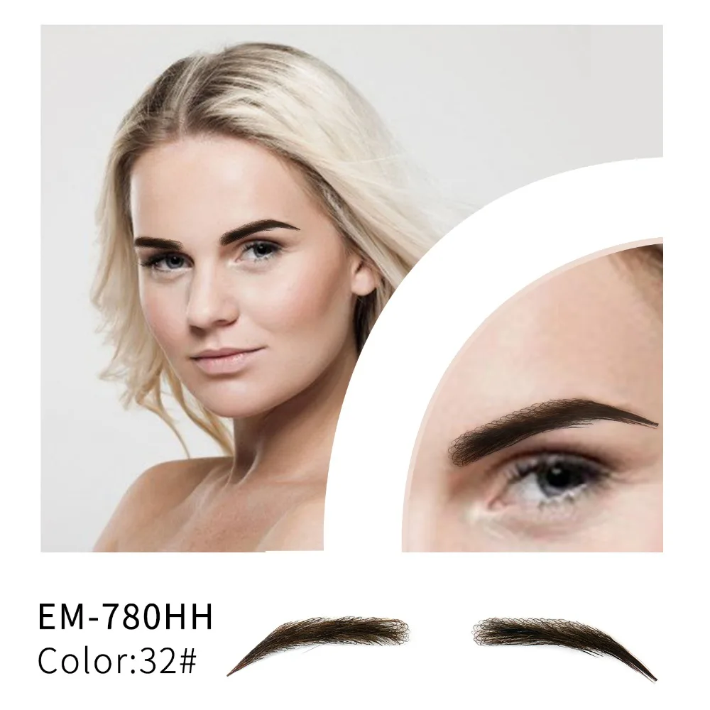 

Neitsi Woman One Pair Fake Eyebrows 100% Human Hair Handmade Fake Eyebrows EM-780HH-3#