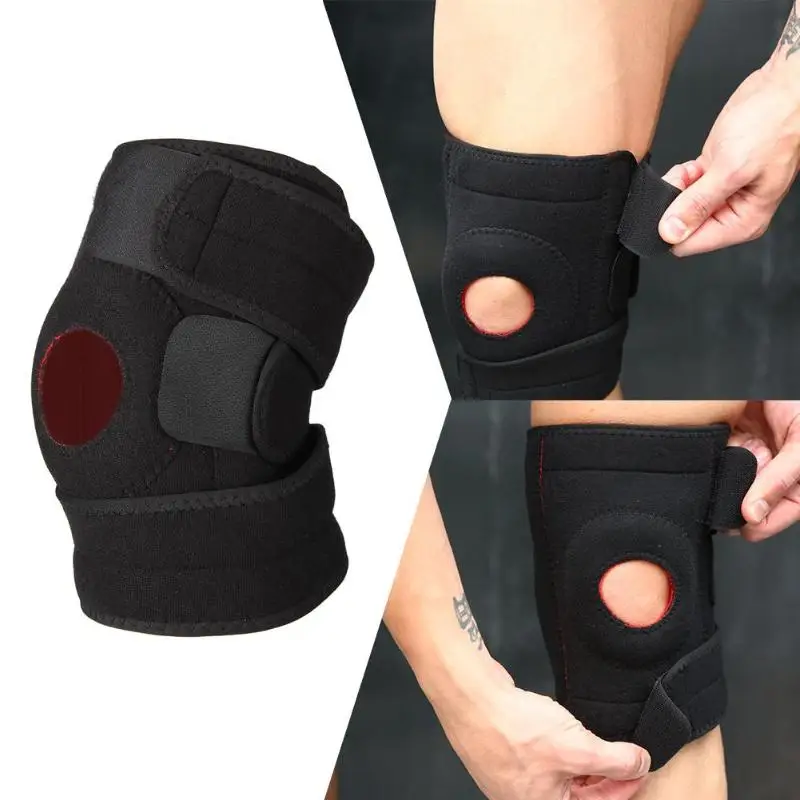 

1pc Unisex Elastic Knee Support Adjustable Silicone Sports Training Safety Kneepad Brace Guard Protector Strap Supplies