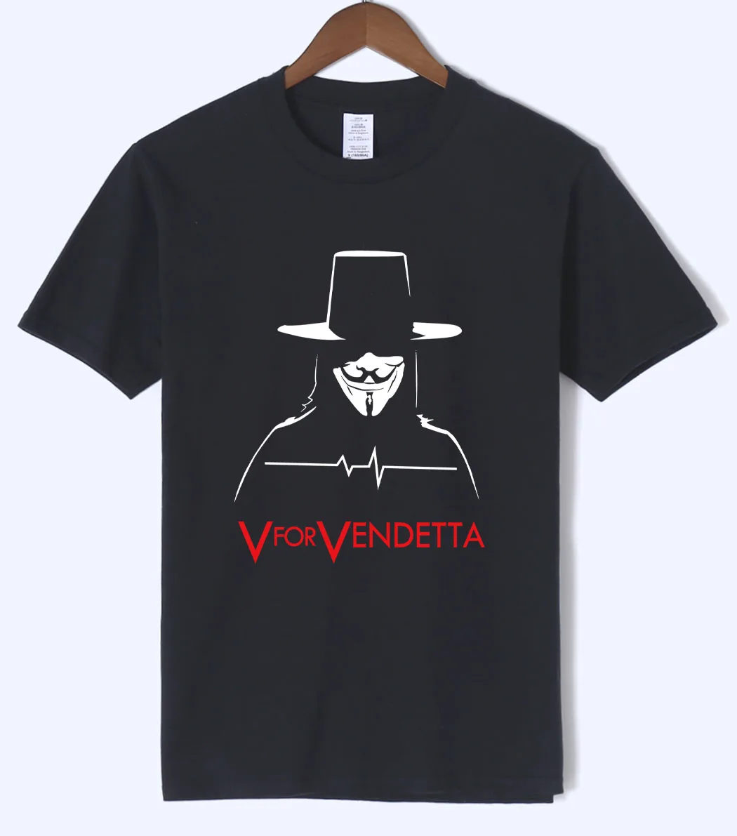 V for Vendetta со звездой одежда 2021 Модная Летняя Распродажа мужских футболок