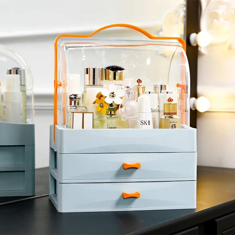 

AF New 3 Layers Plastic Makeup Organizer Drawer Jewelry Case Cosmetics Cotton Swabs Holder Makeup Organizer Storage Box C5221