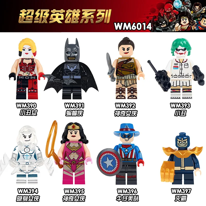 Super Heroes Batman Joker Harry Quinn Robin Superman The Batman Movie Action Figures Building Blocks Toys
