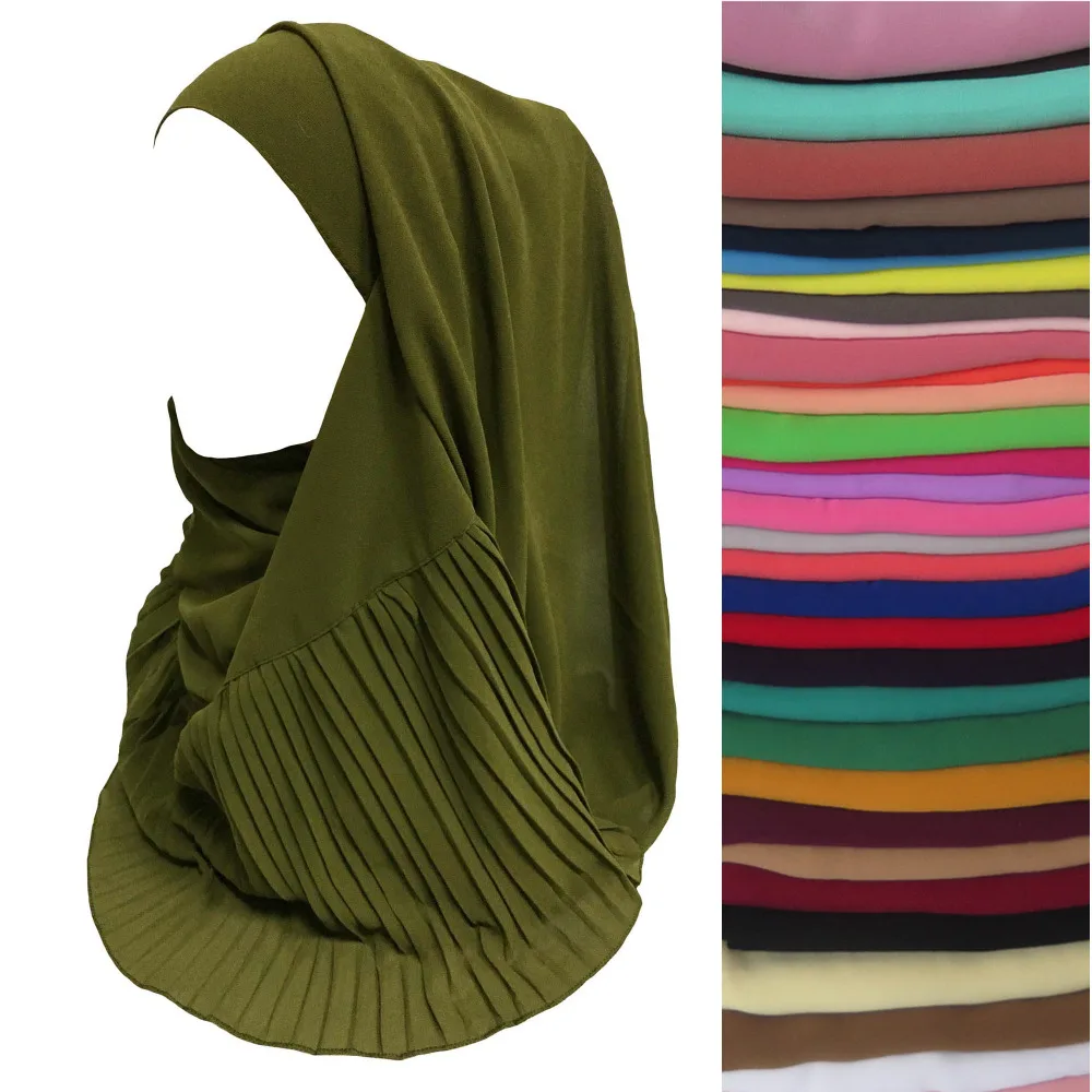 20pcs/lot Patchwork Pleat Bubble Chiffon Wrinkle Shawls Hijab Head