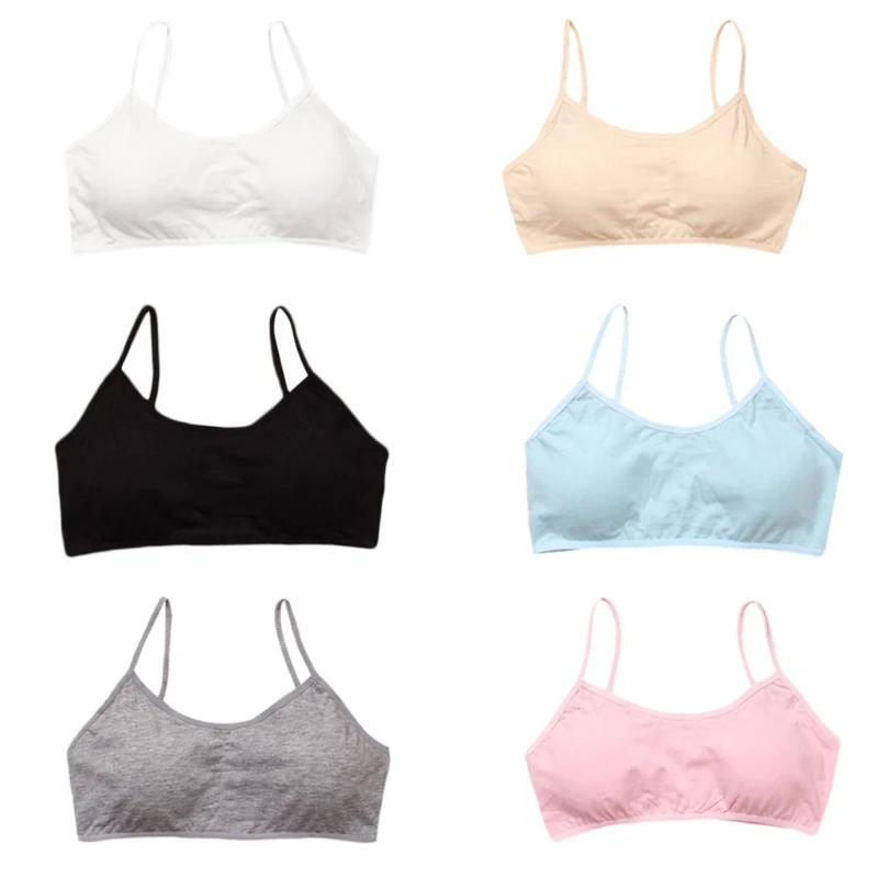 New Children Bra Young Teenagers Girls Student Nothing Steel Ring Vest