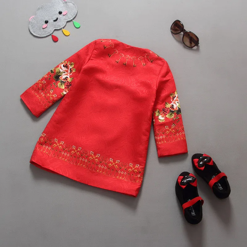 Модный красный кардиган для девочек, детские зимние пальто с принтом, праздничная Рождественская Пижама, брендовая Рождественская Одежда для девочек