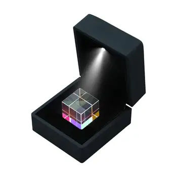 

Color Prism Six-sided Light Cubic Mirror Band Light Box Square Prism Optical Glass Through Mirror Lens Home Decoration