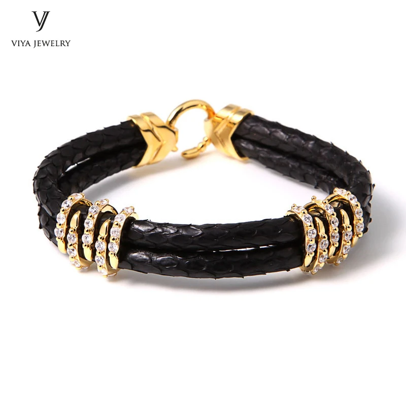 lucury python leather bracelet for men -VSST-01 (2)