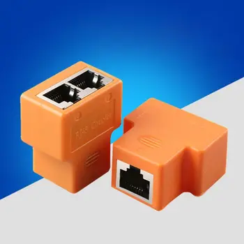 

1Set Network Ethernet Head Lan Cable Female Joiner Coupler RJ45 Extender Plug Network Connector Splitter Adapter