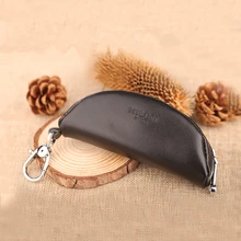 Milesi Véritable Clé De Voiture En Cuir Portefeuilles Hommes Clé Titulaire Gouvernante Organisateur Porte-Clé Couvre Zipper Clé Housse Sac MP344