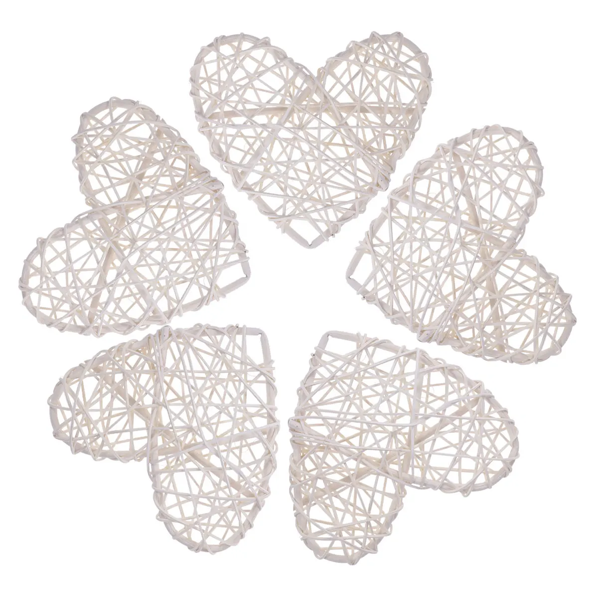 

5pcs/pack Nontoxic Natural Decorative Environmental-friendly Rattan Heart Shape Sepak Takraw for Home Party Wedding Decoration