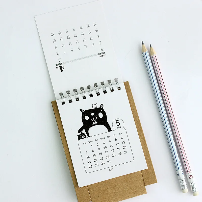 17 Year Kawaii Cartoon Bear Calendar 12 5 9 5cm Creative Desk Standing Paper Calendars Organizer Schedule Planner Book New Book Screw Book Cover Paper Bagcalendar Table Aliexpress