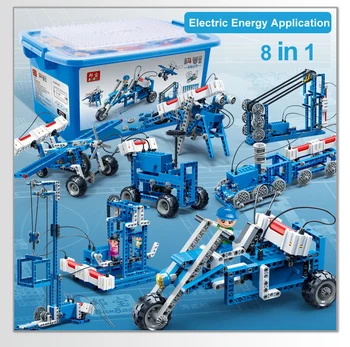 

Science Manual Electric energy power generation vehicle block building robot Compatible ed Assembly For Children technic Toy