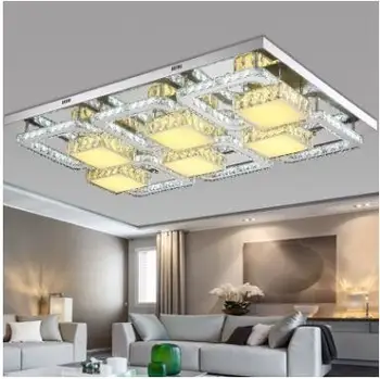 

Wire cutting living room crystal lamp warm atmosphere rectangular ceiling lamp dimming color palette restaurant bedroom lamps
