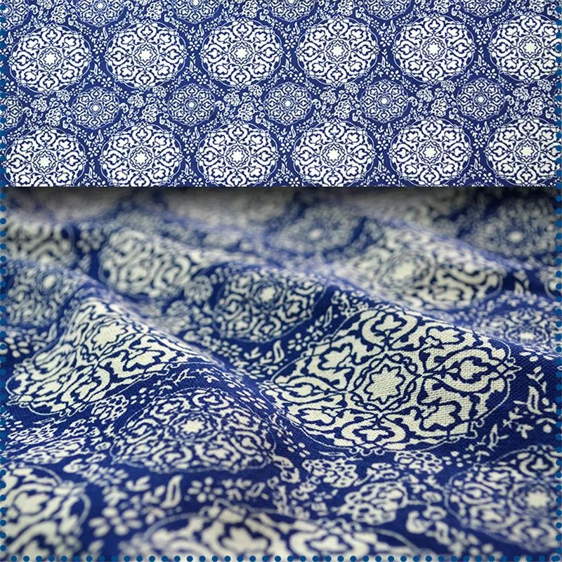 1 Yard Chinese Ethnic Blue White Fabric Cotton Flax Textile 100cm*145cm 1 Yard Chinese Ethnic Blue White Fabric Cotton Flax Textile 100cm*145cm