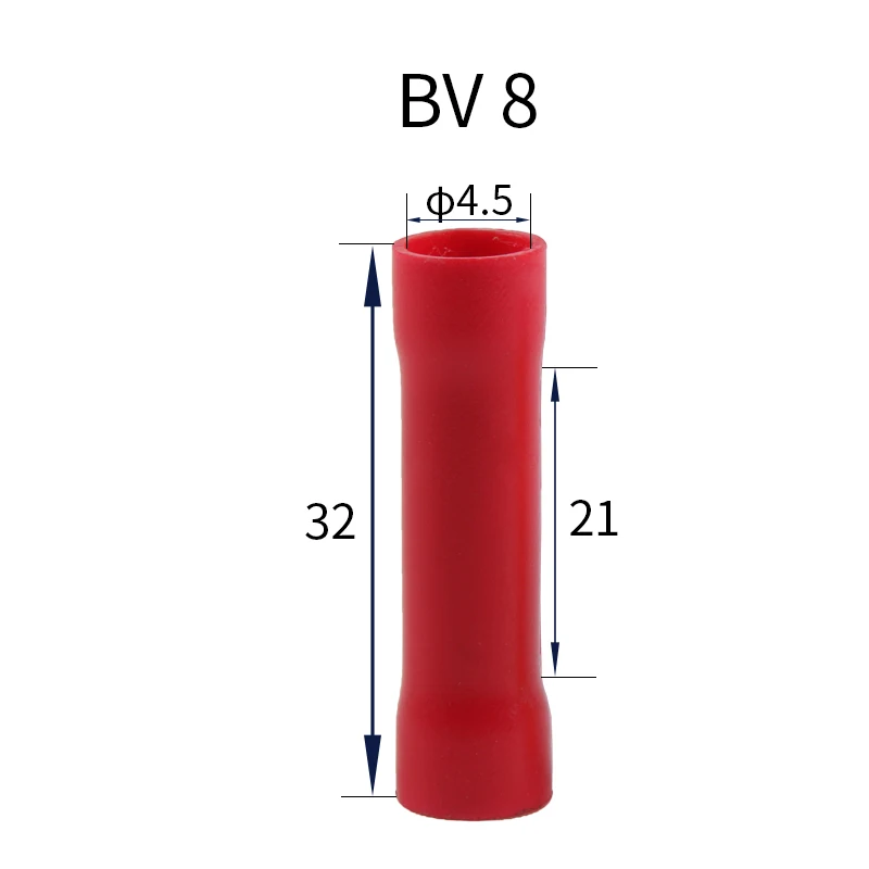 Красные провода BV8 8 #12 10 AWG 6 мм Длинные полностью изолирующие соединения среднего